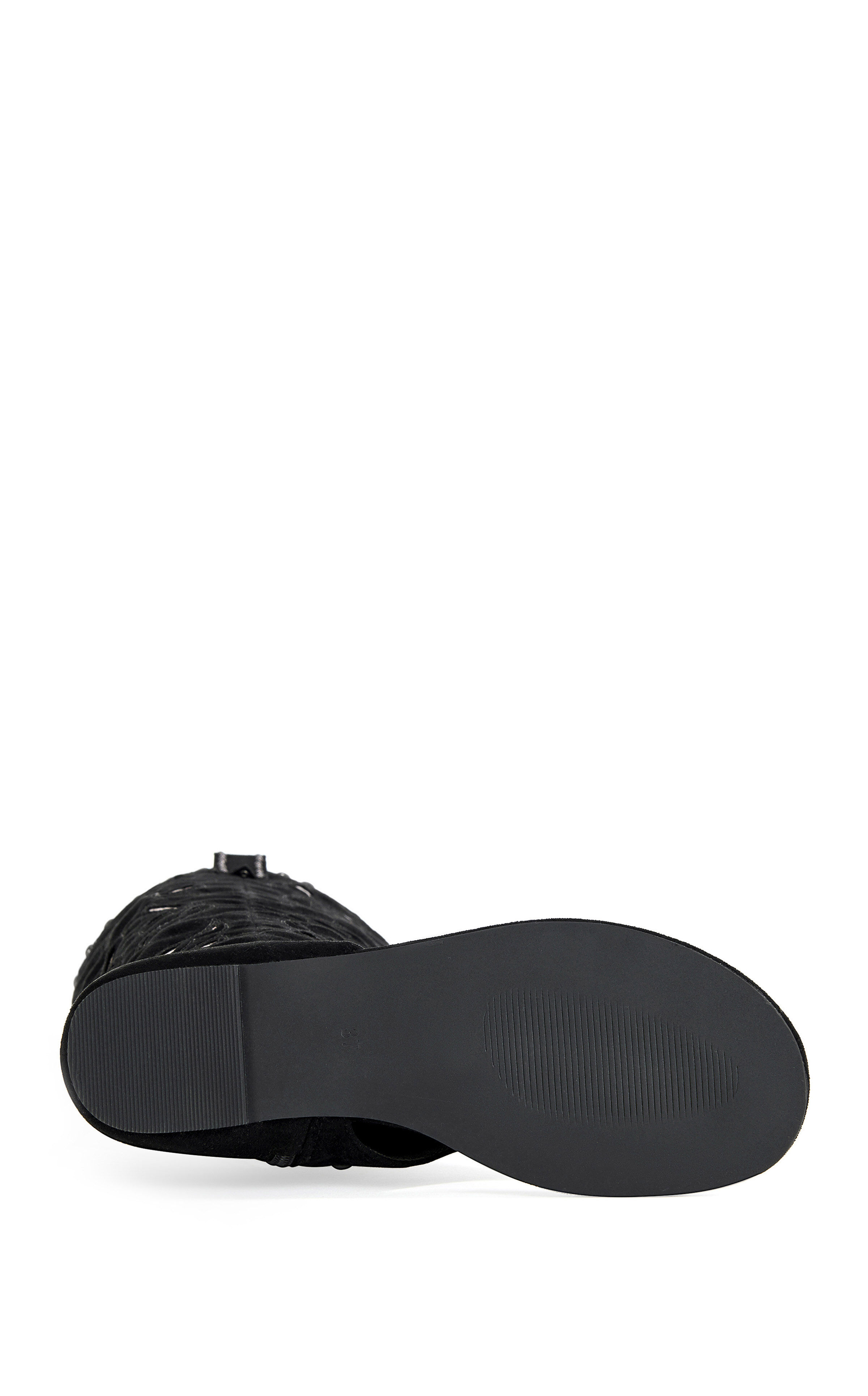 AZALEA WANG Women's Chandana Black Faux Suede Western Sandals