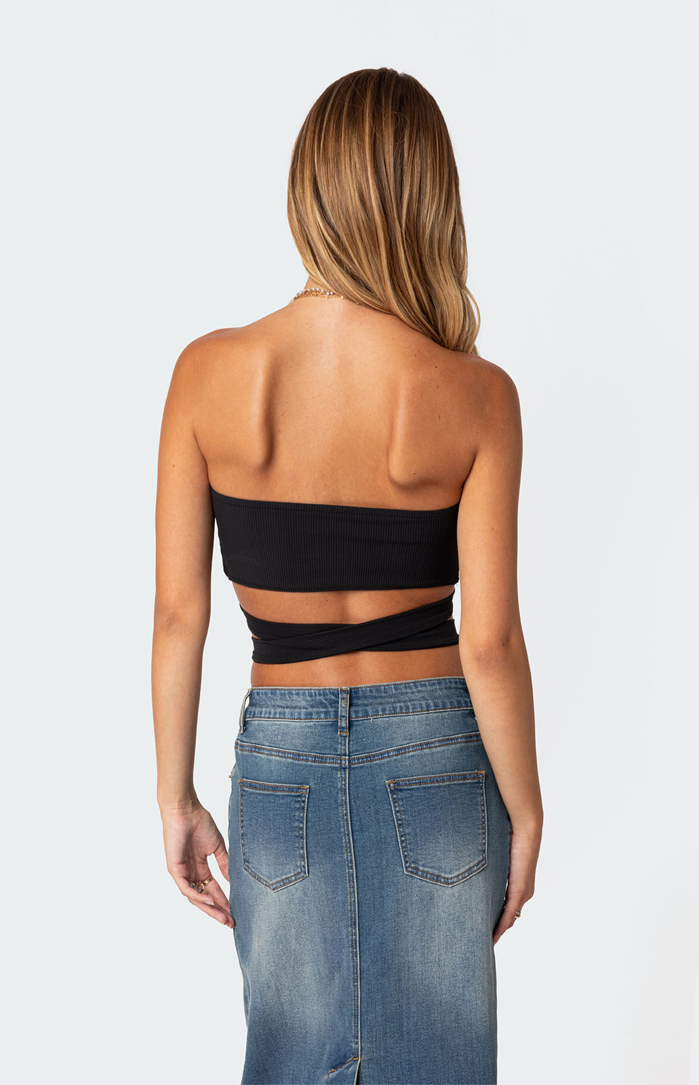 Edikted Zia Ribbed Ring Tie Crop Top | PacSun