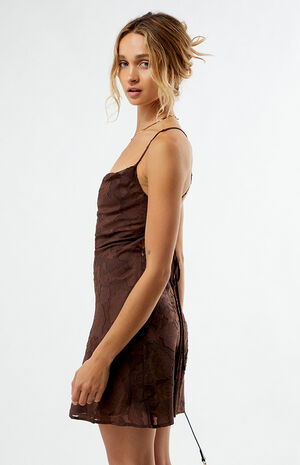 Rose Floral Satin Mini Dress image number 4