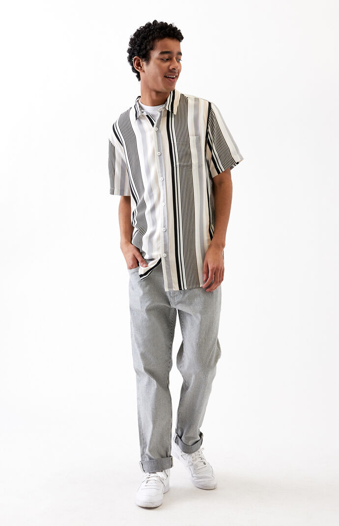 Arjun Striped Short Sleeve Button Up Shirt