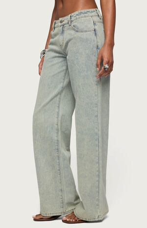 Tall Magda Acid Wash Low Rise Baggy Jeans image number 2