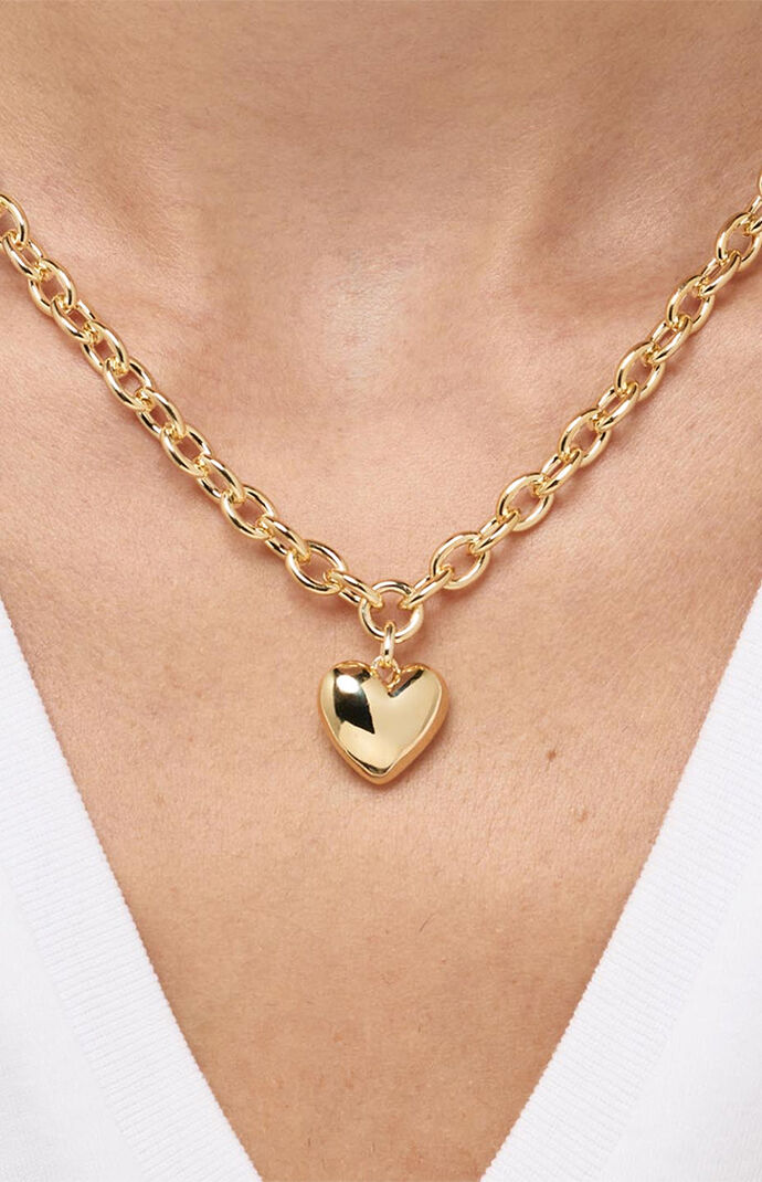 Ana Luisa Lev Bold Gold Heart Necklace