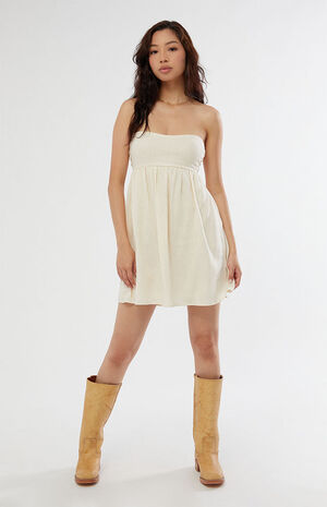 Tie Back Strapless Mini Dress image number 1