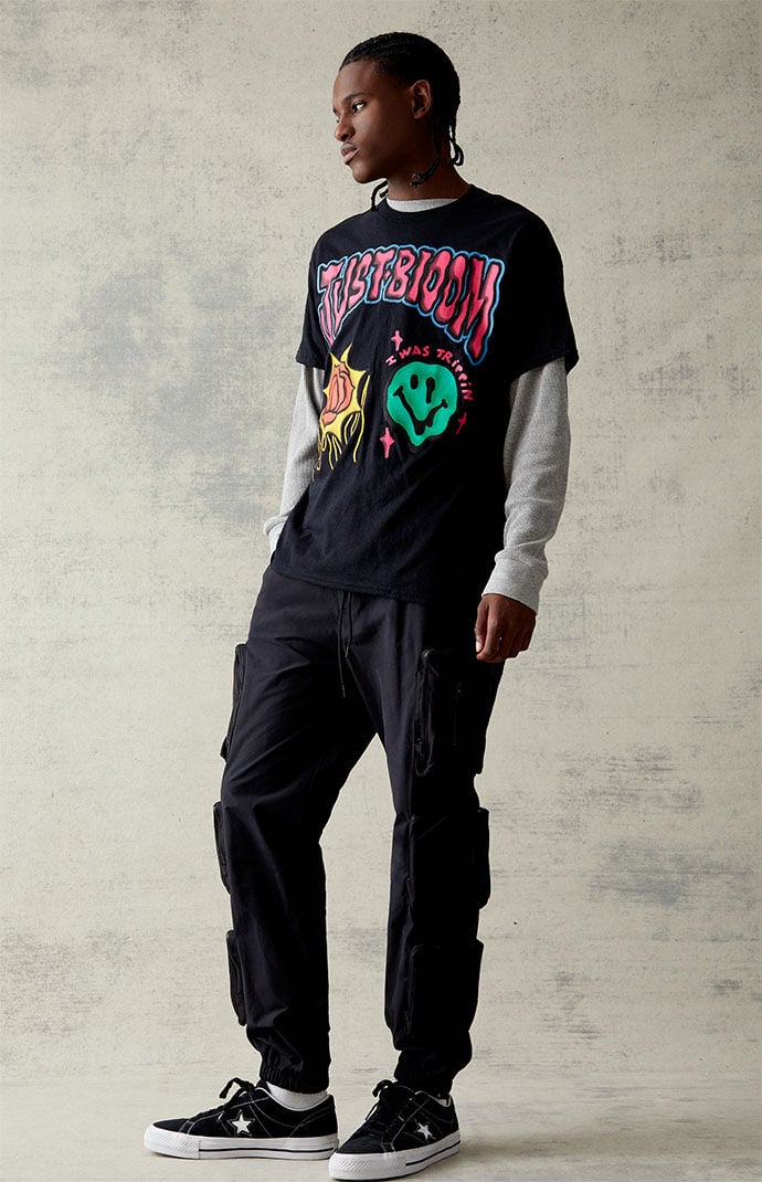 Pacsun black zipper pants sales