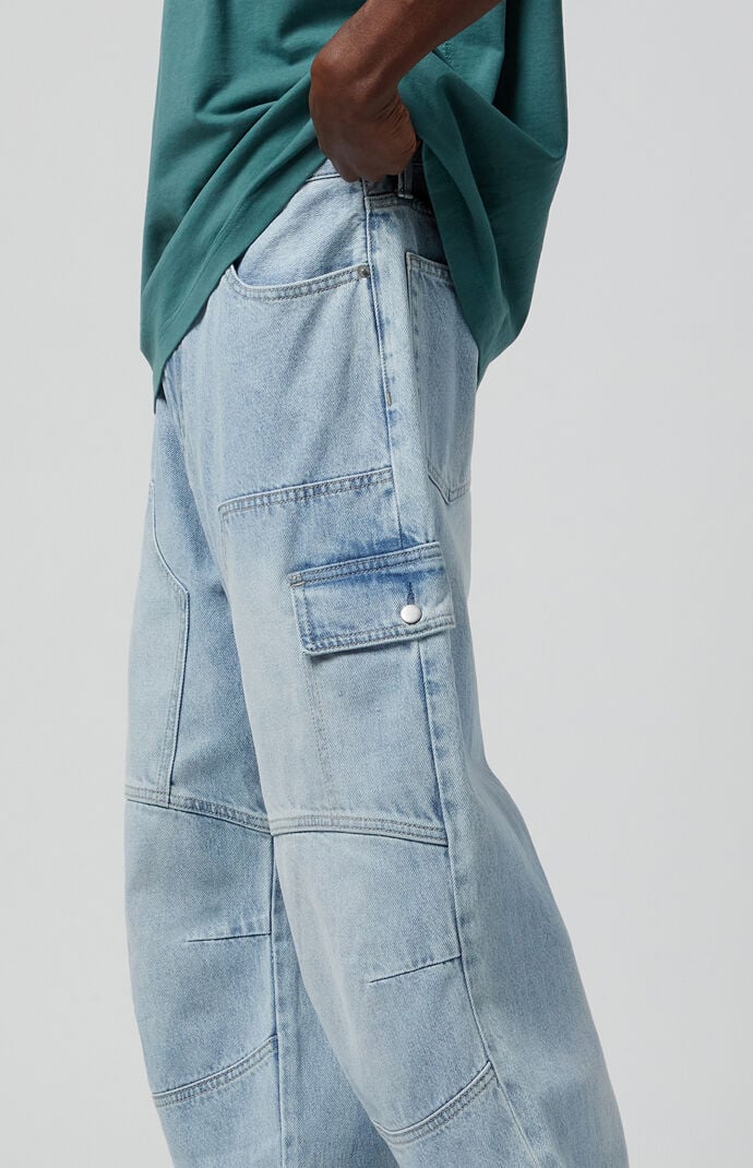 Pacsun Blake Extreme Baggy Jeans Cargo Light Blue