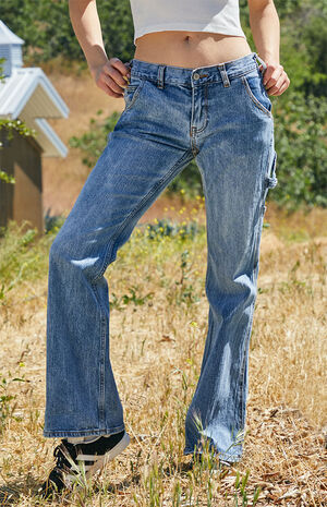 Medium Blue Natalia Low Rise Carpenter Jeans image number 1