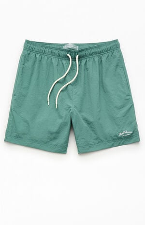 Green Collegiate 6.5" Swim Trunks image number 1