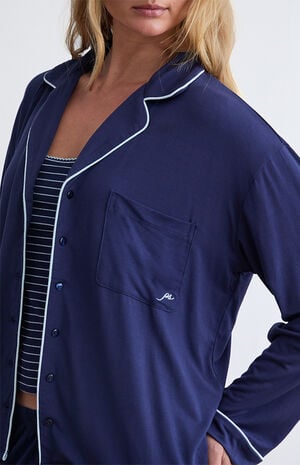 Long Sleeve Button Up Pajama Shirt image number 2