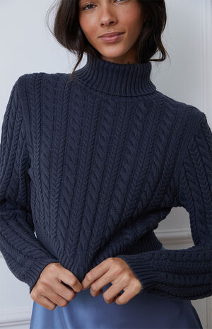 Bailey Cable Knit Cropped Sweater image number 2