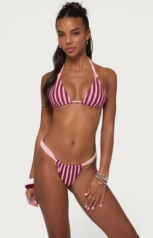 Esmer Knotted Striped Bikini Top image number 1