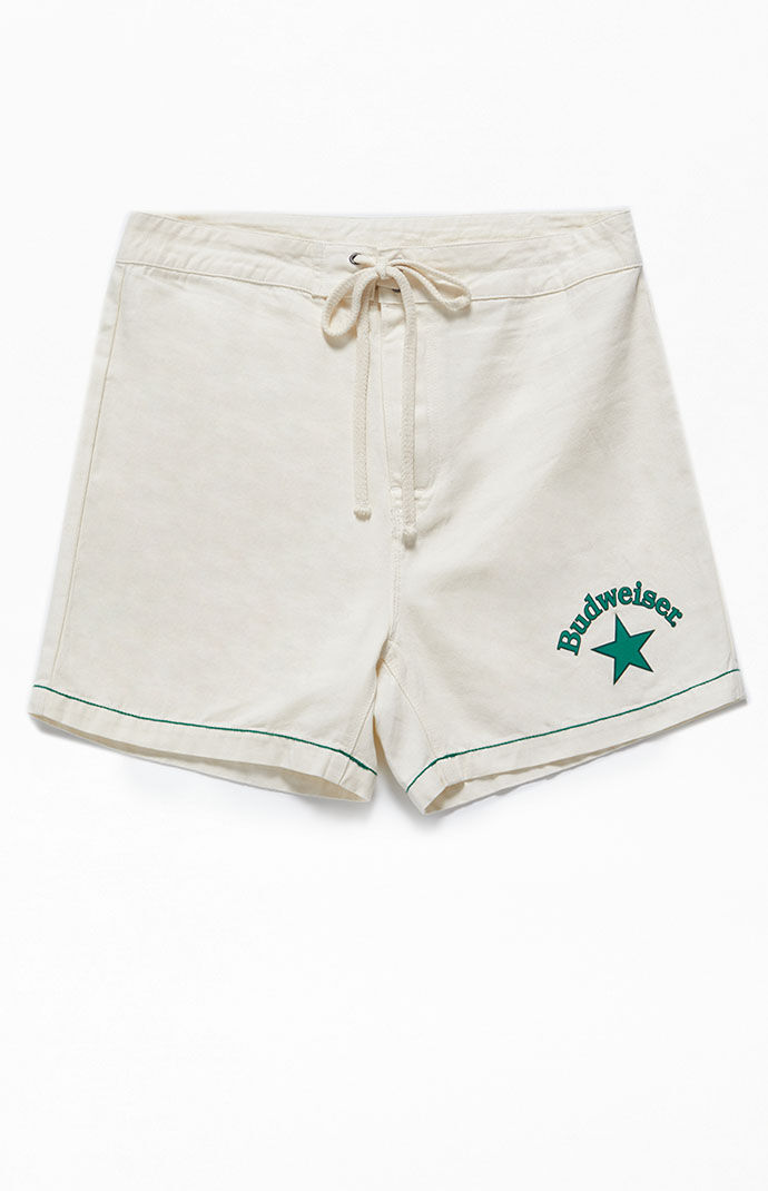 Budweiser PACSUN ナイロン スイムショーツ S 赤 白 青 総柄 e76ecb445a96e474b8166b85f40818