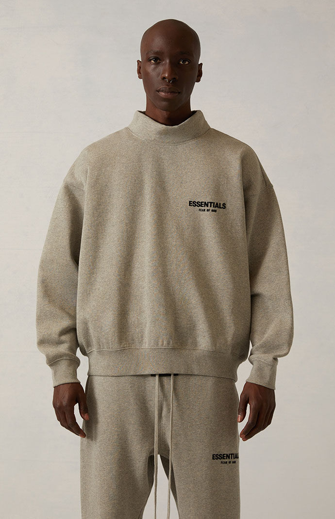 Dark Oatmeal Mock Neck Sweatshirt | PacSun