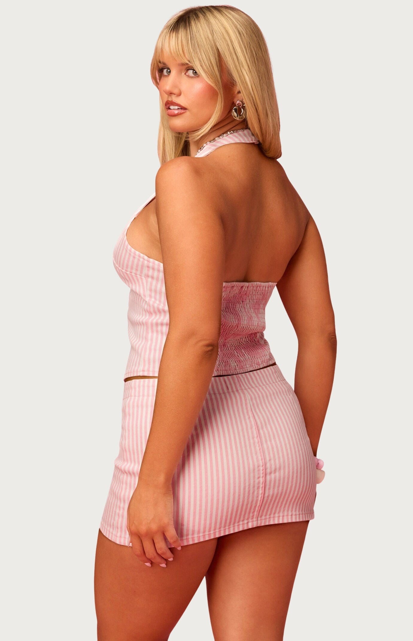 Edikted Barbie Striped Halter Top