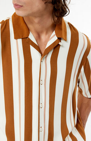 Taupe Stripe Camp Shirt image number 4