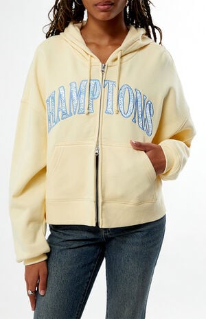 Hamptons Cropped Zip Up Hoodie image number 2