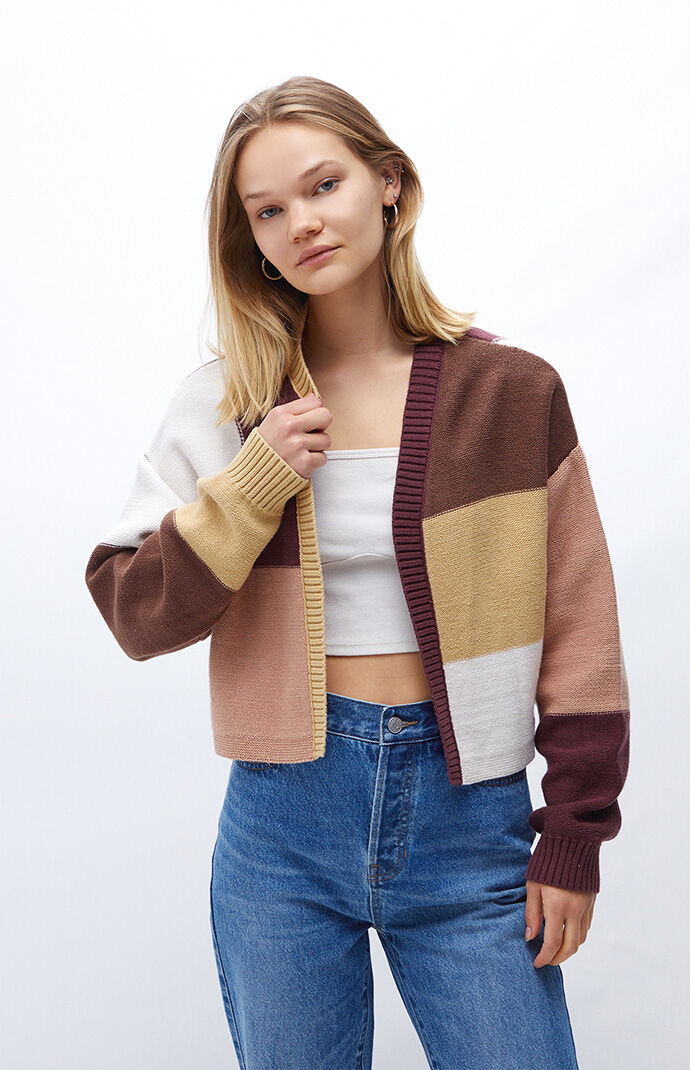 block cardigan womens