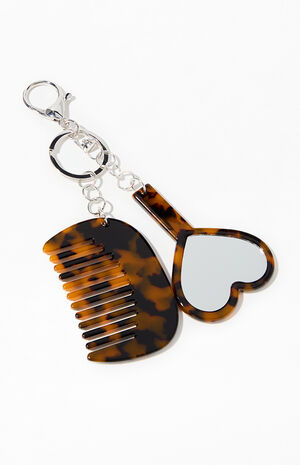 Mirror & Comb Bag Charm Keychain image number 2