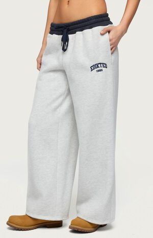 Petite Contrast Embroidered Sweatpants image number 2