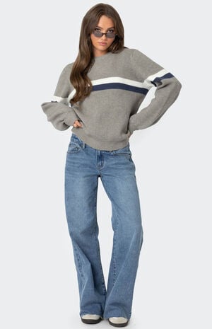 Nautical Striped Oversized Sweater Nautical Striped Oversized Sweater image number 4