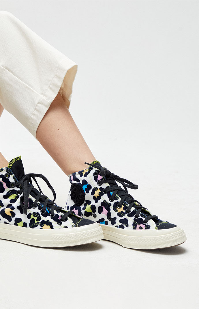 Converse Velvet Rainbow Leopard Chuck Taylor 70 High Top Sneakers