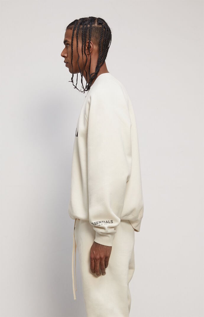 Fear of God Essentials Essentials Cream Crew Neck Sweatshirt PacSun