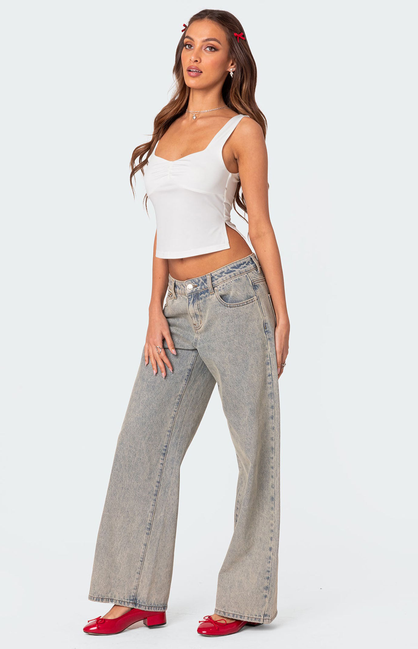 海外から輸入 Edikted Marigold Side Slit Top | PacSun トップス