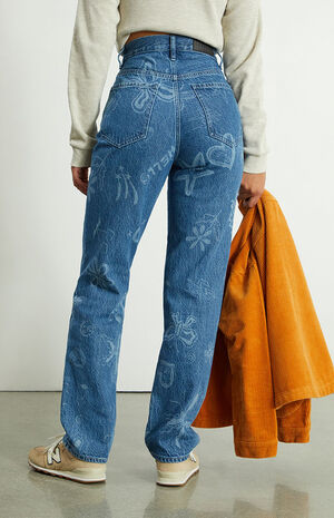 Eco Mixed Graphic Print&nbsp;Dad Jeans image number 6