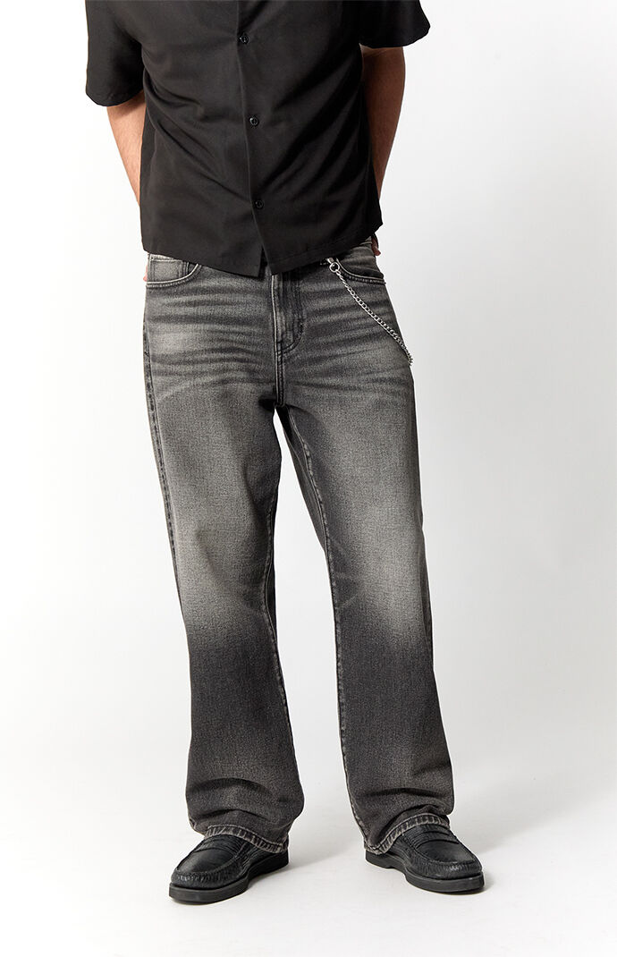 Pacsun Dylan Baggy Jeans Chain Vintage Wash Black