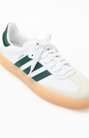 Women's Green & White Samba Sneakers image number 6