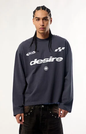 Desire Heavyweight Cropped Long Sleeve T-Shirt image number 2