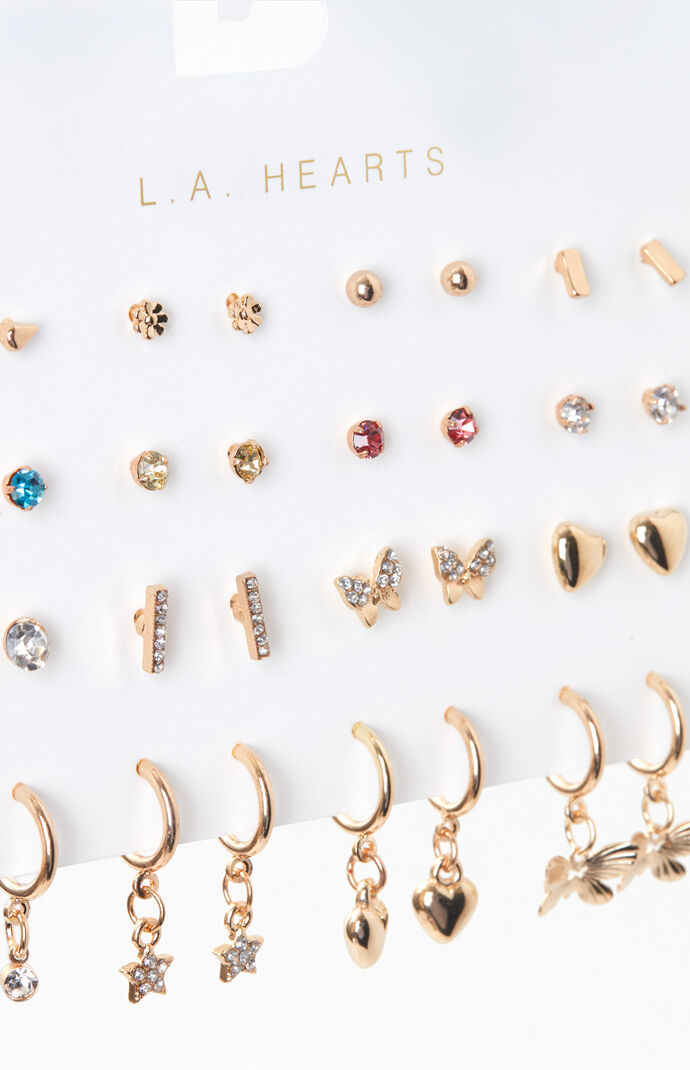 16 Pack Butterfly Earrings