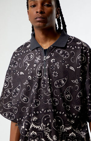 Mesh Zip Paisley Shirt image number 3
