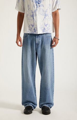 Dylan Baggy Jeans Textured Medium Blue image number 2