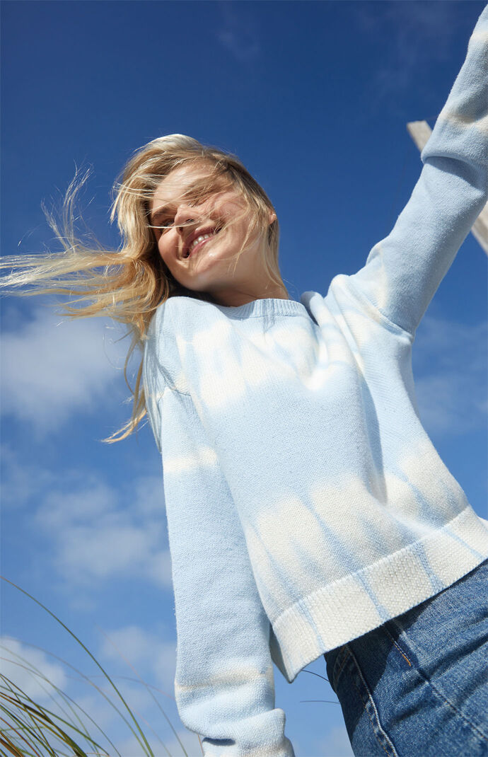 Tie Dye Crew Neck Pullover Sweater
