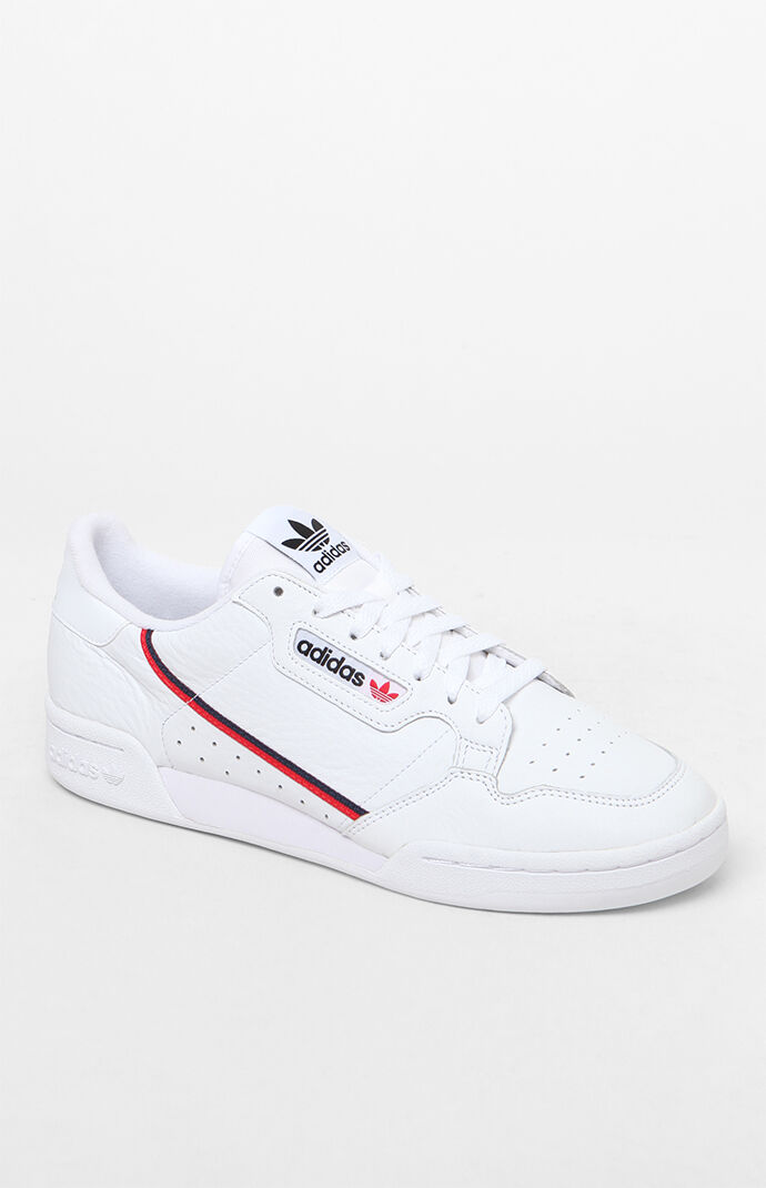 adidas white and red continental 80