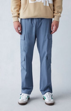 Performance Stretch Blue Straight Cargo Pants image number 1