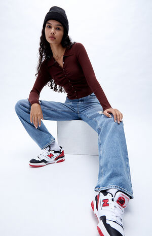 Shirred Polo Sweater image number 2