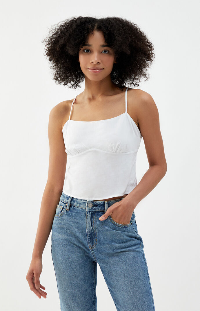 Lace-Up Back Cami Top