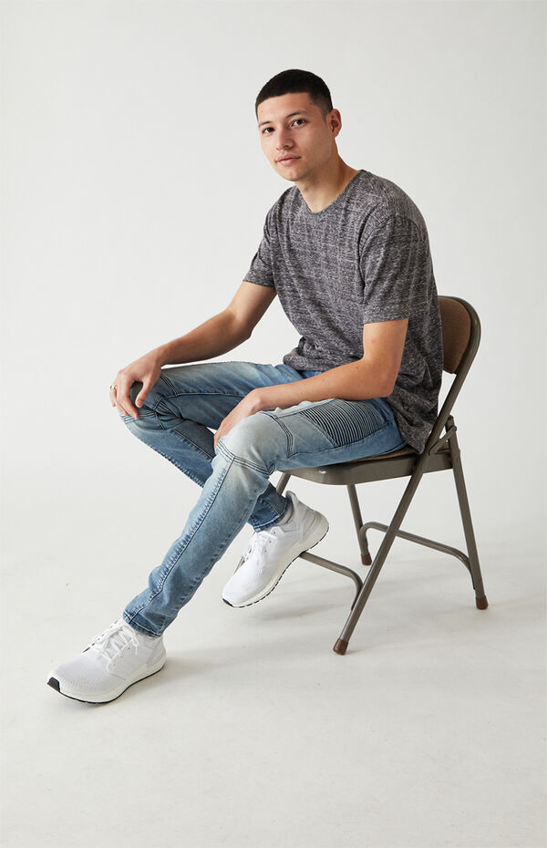 Pacsun Light Biker Stacked Skinny Jeans PacSun