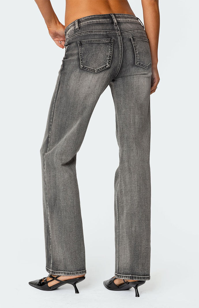 Edikted Bootcut Washed Low Rise Jeans | PacSun