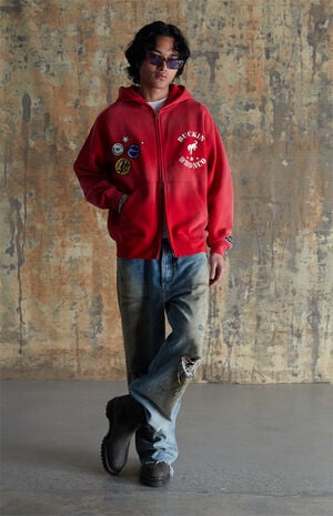 Red Buckin Bronco Full Zip Hoodie image number 5