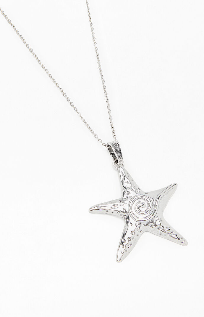 Pacsun Silver Metal Starfish Pendant Necklace