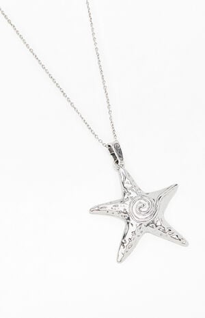 Silver Metal Starfish Pendant Necklace image number 2