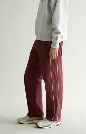Maroon Baggy Track Pants image number 3