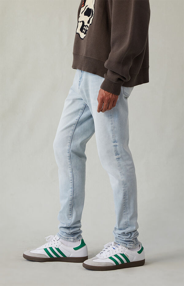 Pacsun Bryce Stacked Skinny Jeans Stretch Light Indigo