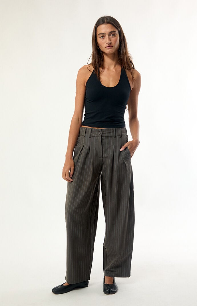 Daisy Street Brittle Pinstripe Wide Leg Pants