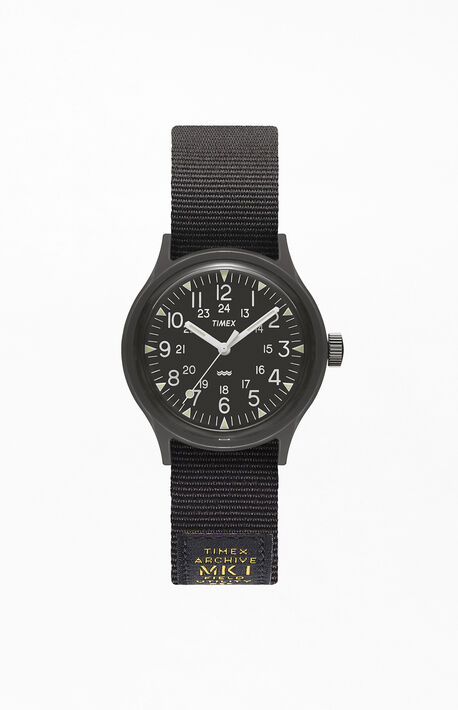 Black MK1 Resin Grosgrain Strap Watch