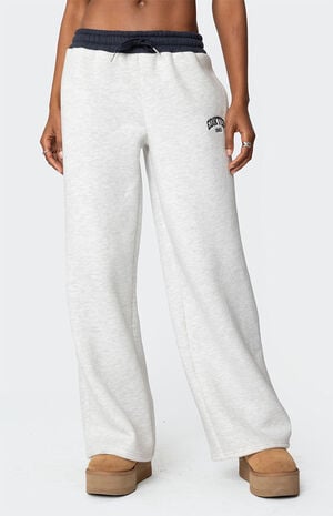 Edikted Contrast Embroidered Sweatpants image number 2