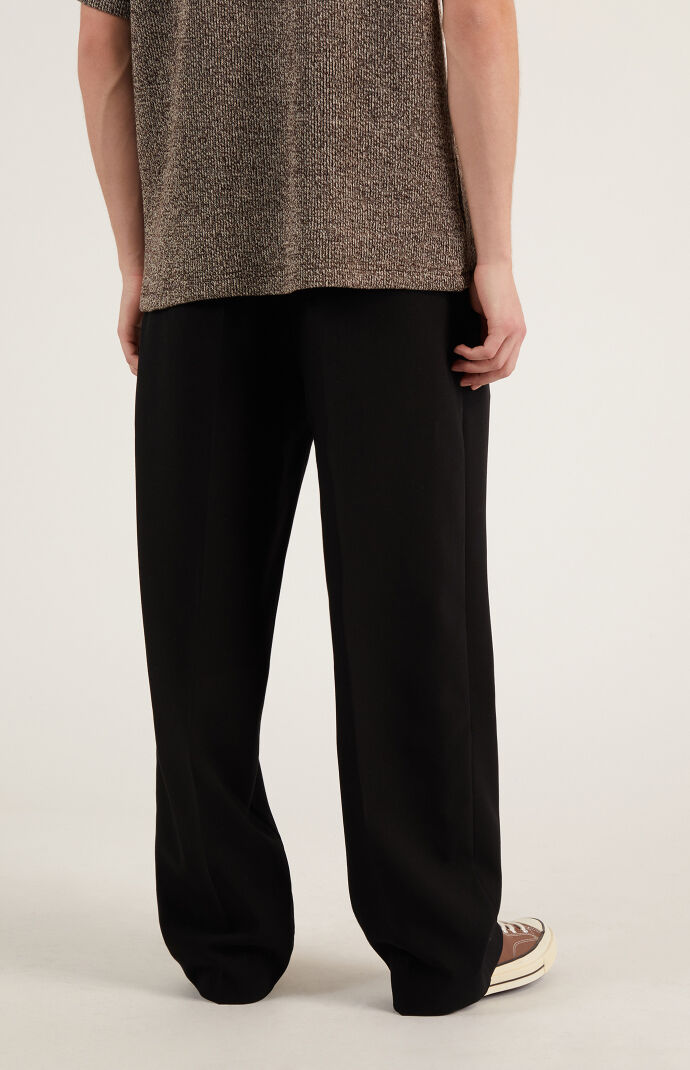 Pacsun Black Pleated Baggy Trousers | PacSun