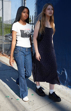 Dark Blue Agatha Low Rise Flare Jeans image number 1